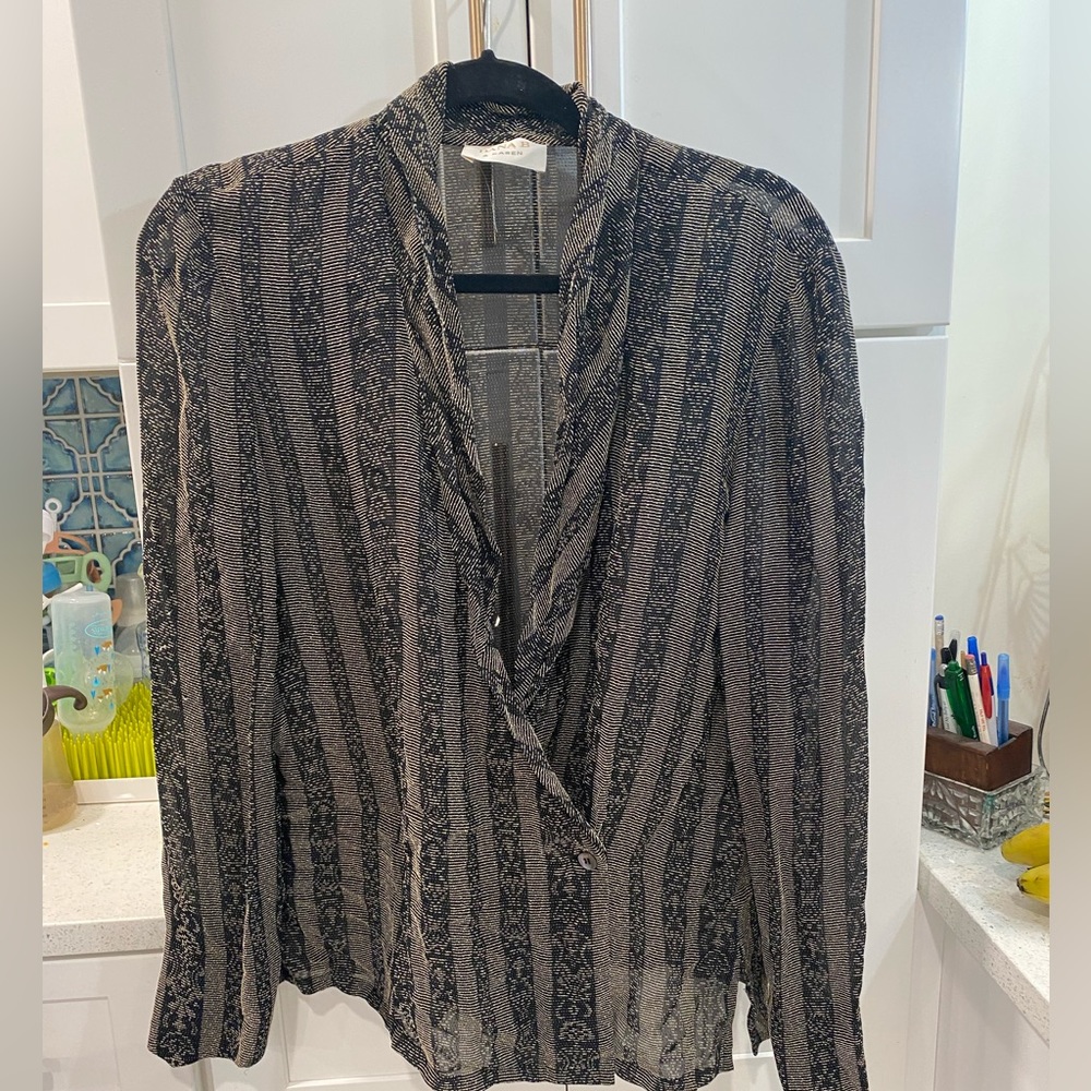 Vintage 80’s pinstriped blouse with ruffles